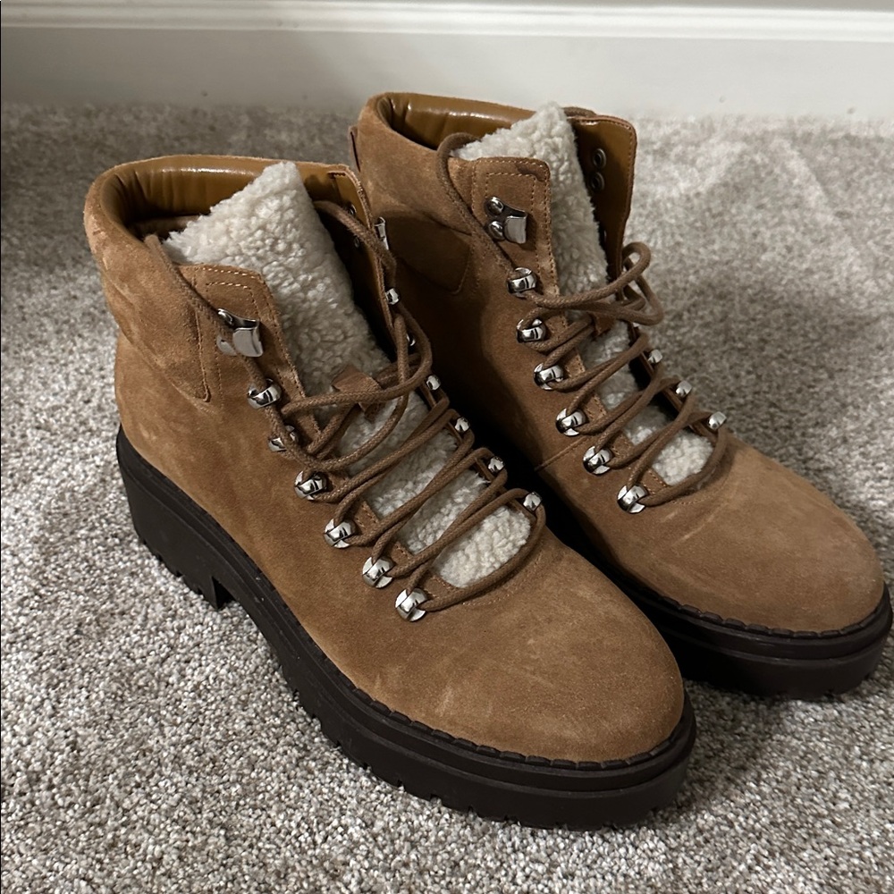Marc Fisher Brown Lace Up Boots